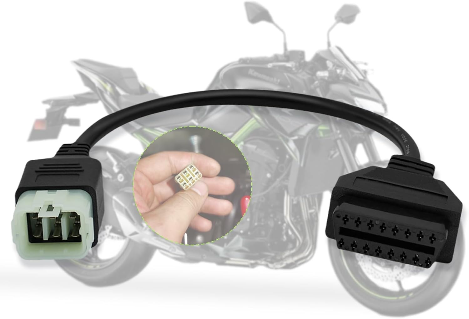 Untitled JDiag Kawasaki 6 Pin Bağlantı Kablosu OBD - Görsel 1