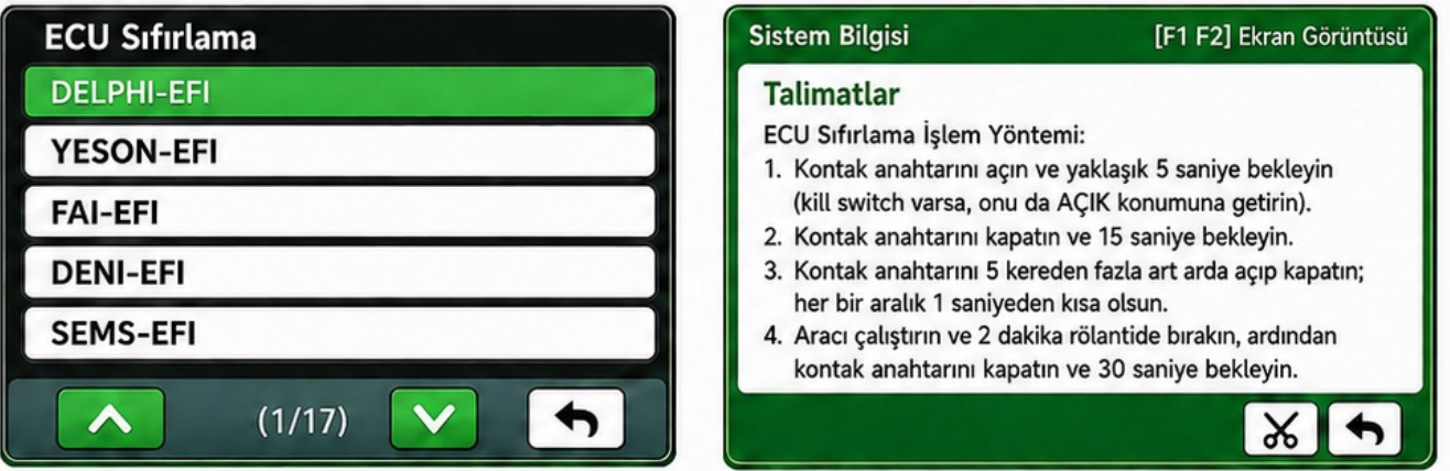 JDiag M200 Master V3 Pro ECU seçimi ve sisteme özel sıfırlama talimatı