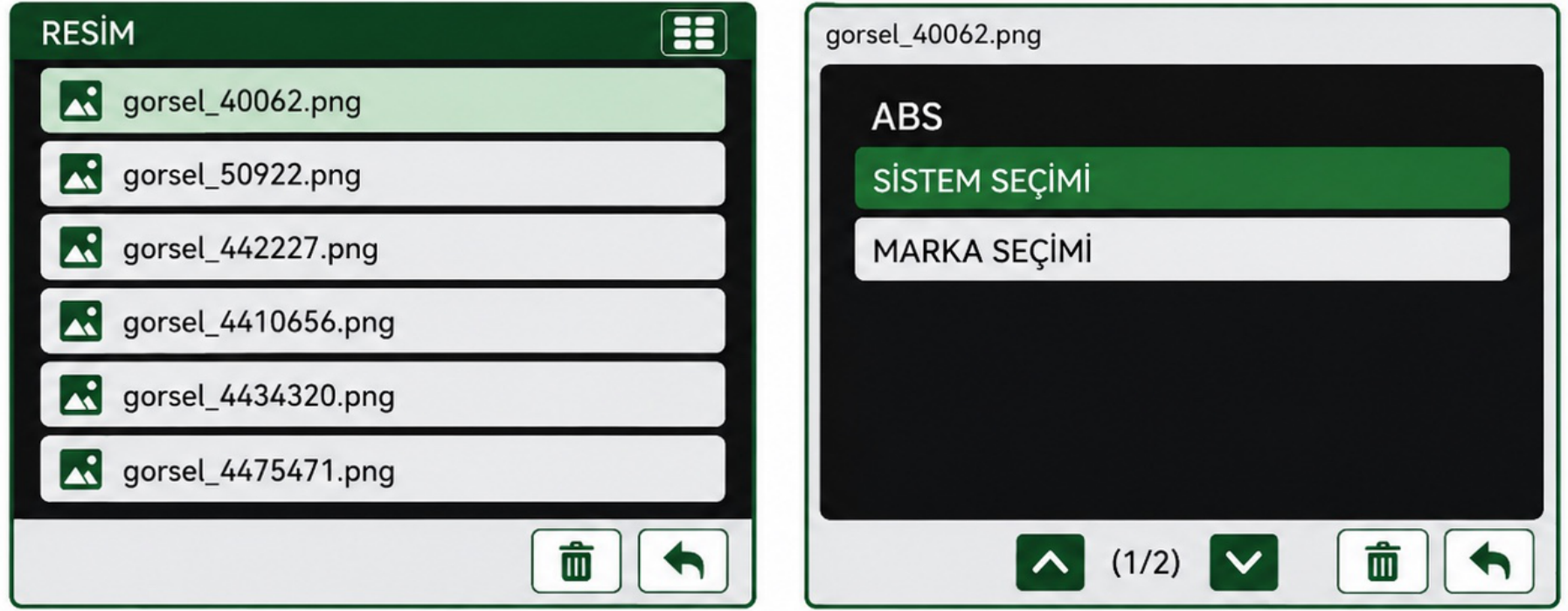 JDiag M200 Master V3 Pro Kaydedilen ekran görüntülerinin resim listesi